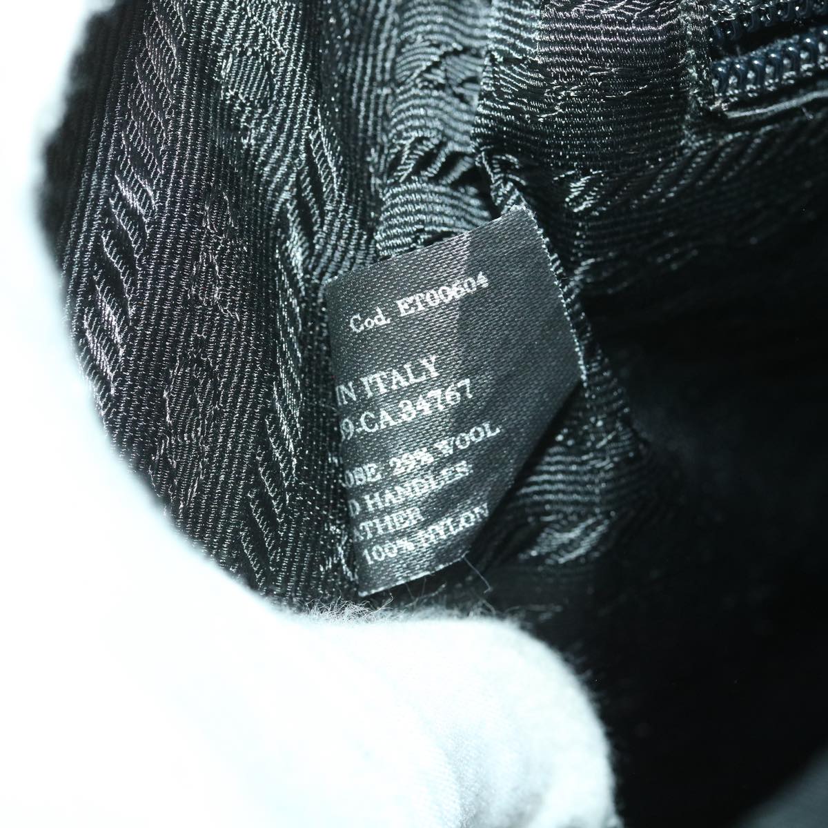 PRADA Shoulder Bag Wool Leather Multicolor Auth 37751