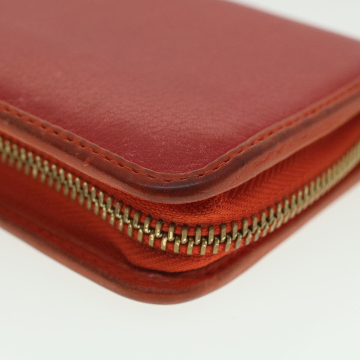 LOEWE Long Wallet Leather Red Auth 37768