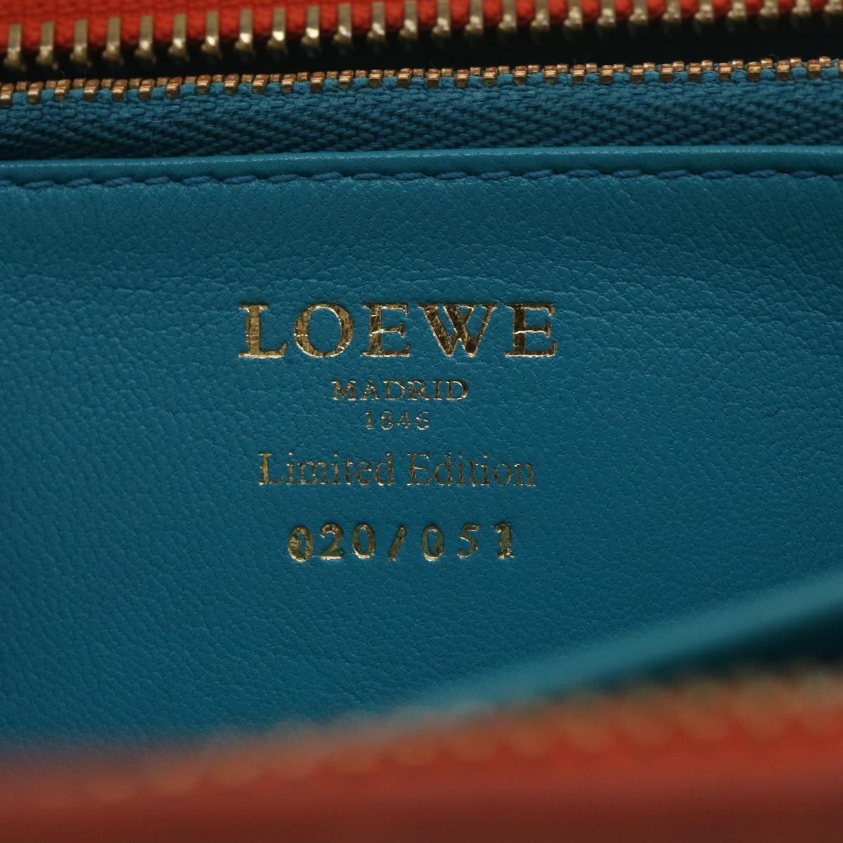 LOEWE Long Wallet Leather Red Auth 37768