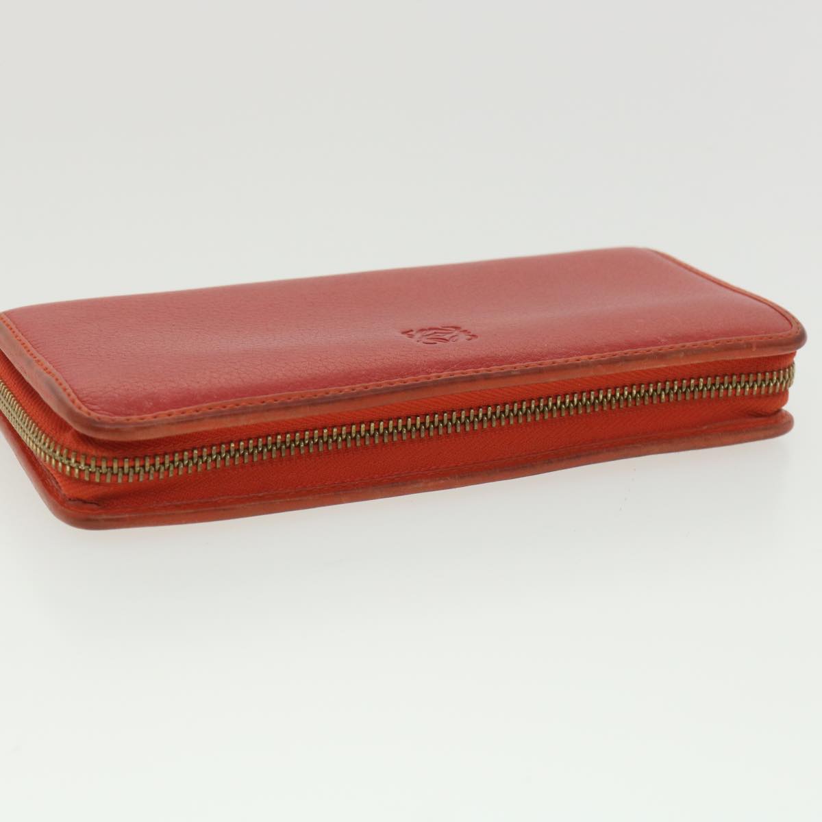 LOEWE Long Wallet Leather Red Auth 37768