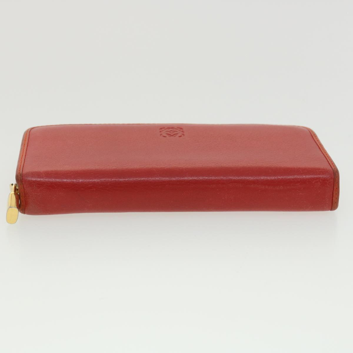 LOEWE Long Wallet Leather Red Auth 37768