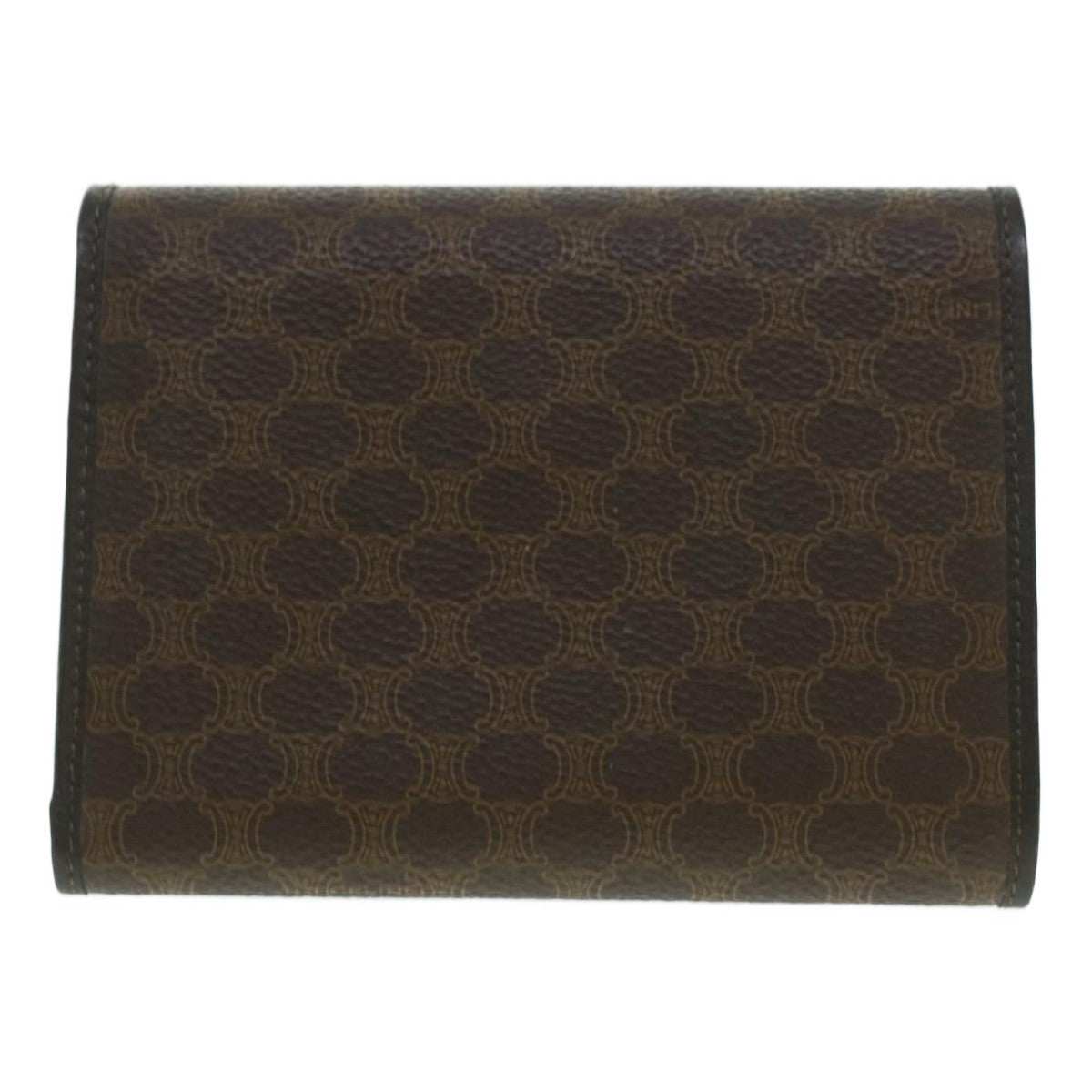 CELINE Macadam Canvas Wallet PVC Leather Brown Auth 37771