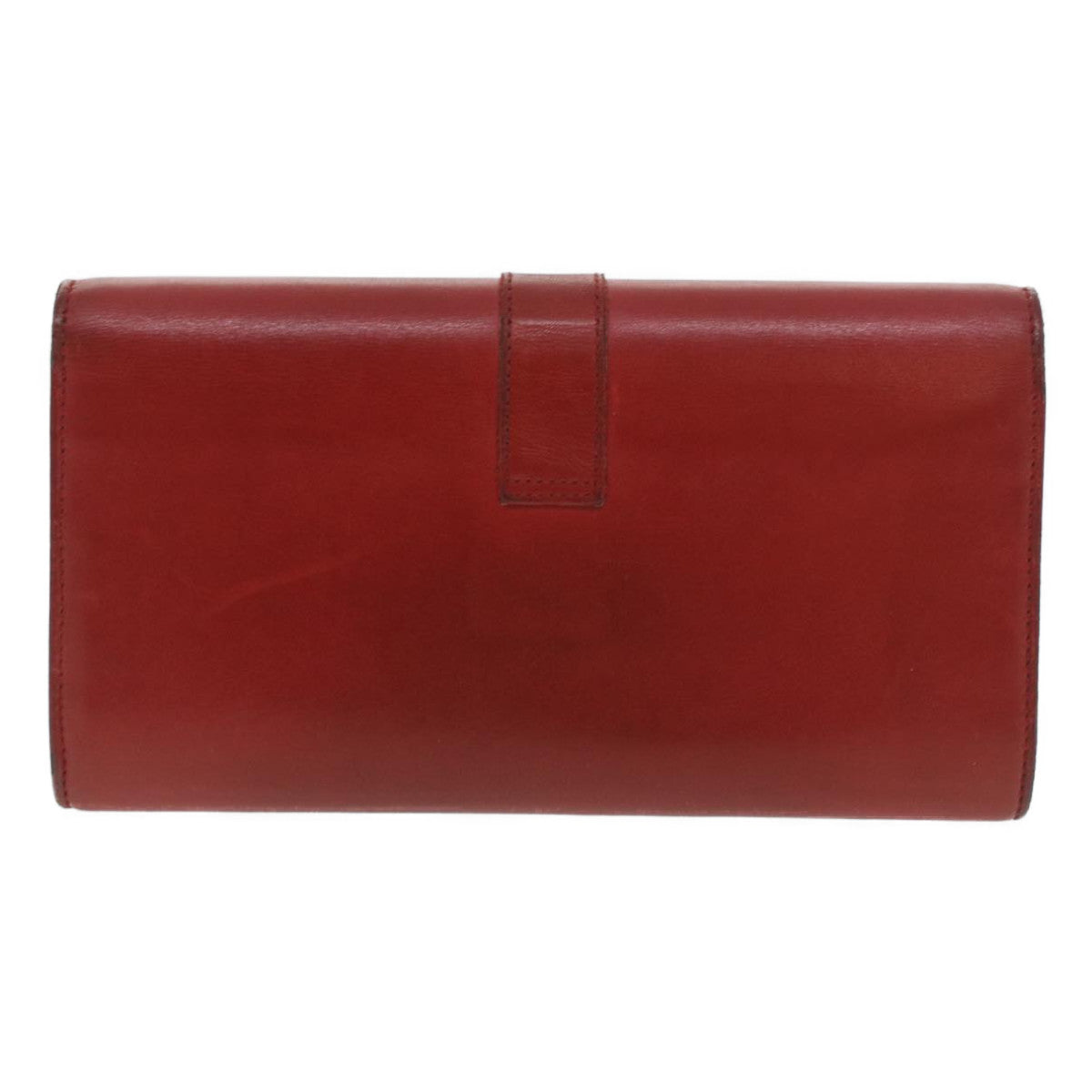 SAINT LAURENT Long Wallet Leather Red Auth 37772 - 0