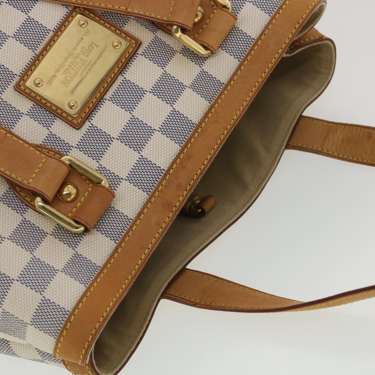 LOUIS VUITTON Damier Azur Hampstead PM Tote Bag N51207 LV Auth 37778