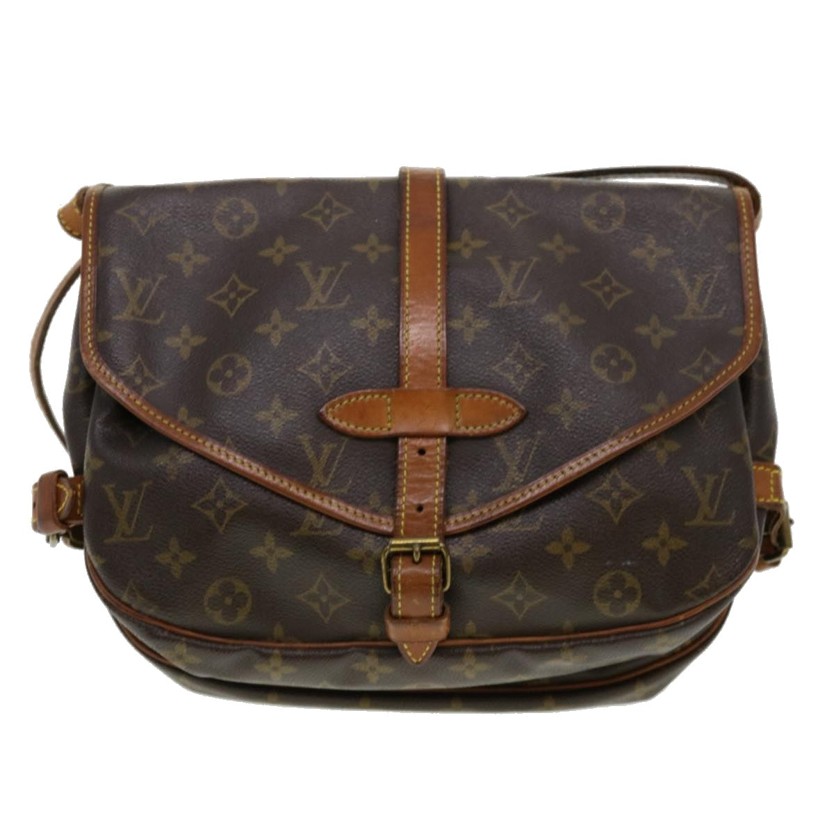 LOUIS VUITTON Monogram Saumur 30 Shoulder Bag M42256 LV Auth 37795