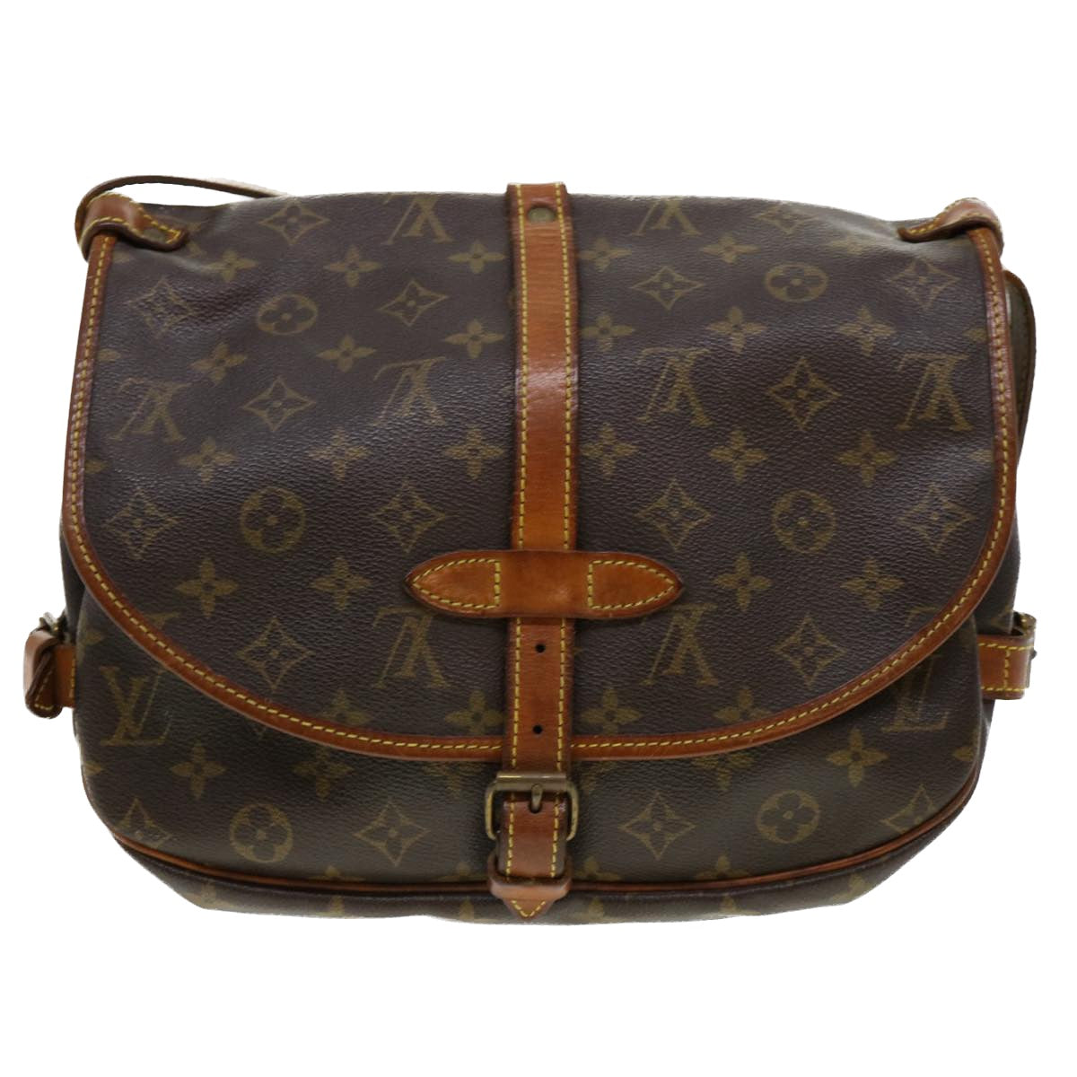 LOUIS VUITTON Monogram Saumur 30 Shoulder Bag M42256 LV Auth 37795