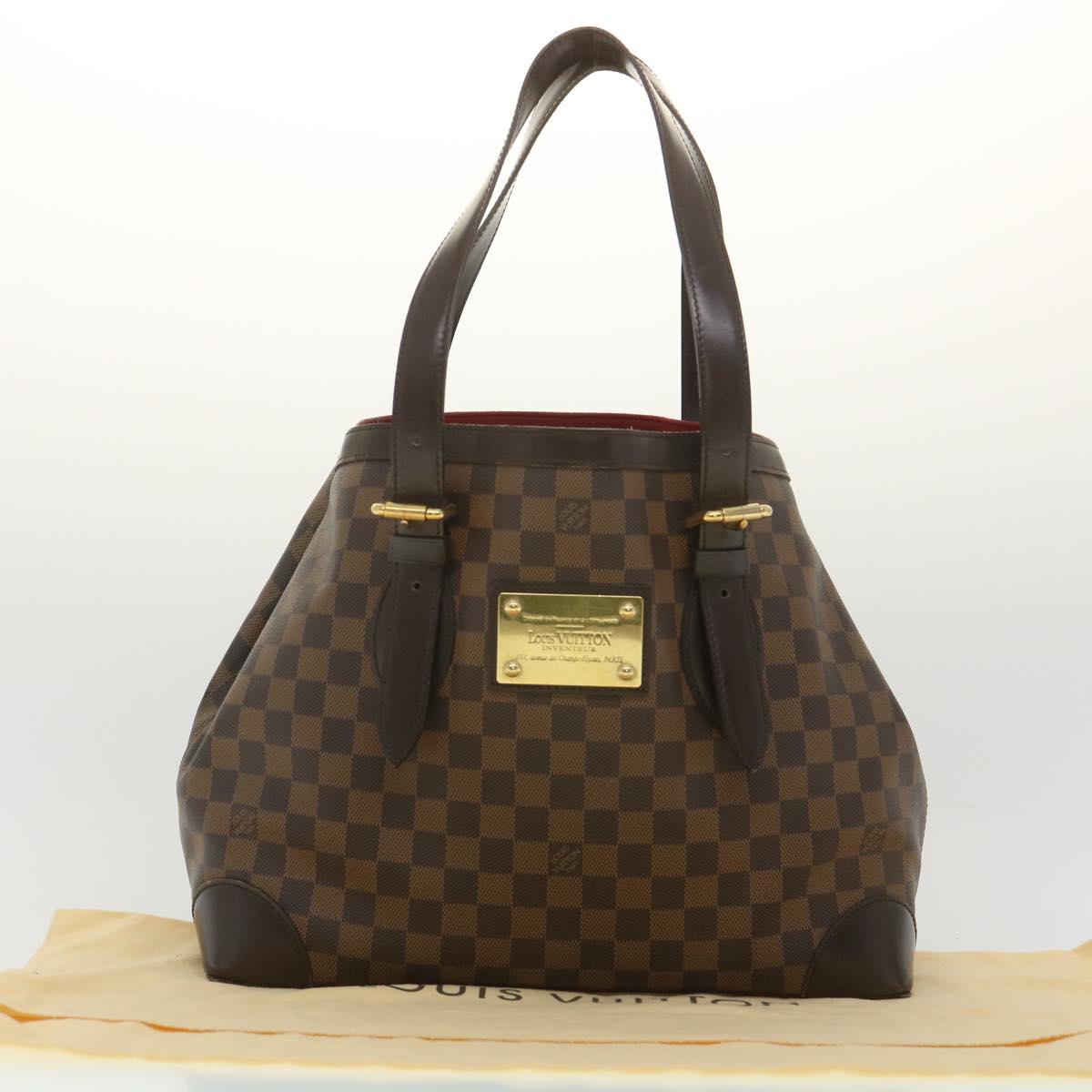 LOUIS VUITTON Damier Ebene Hampstead MM Tote Bag N51204 LV Auth 37825