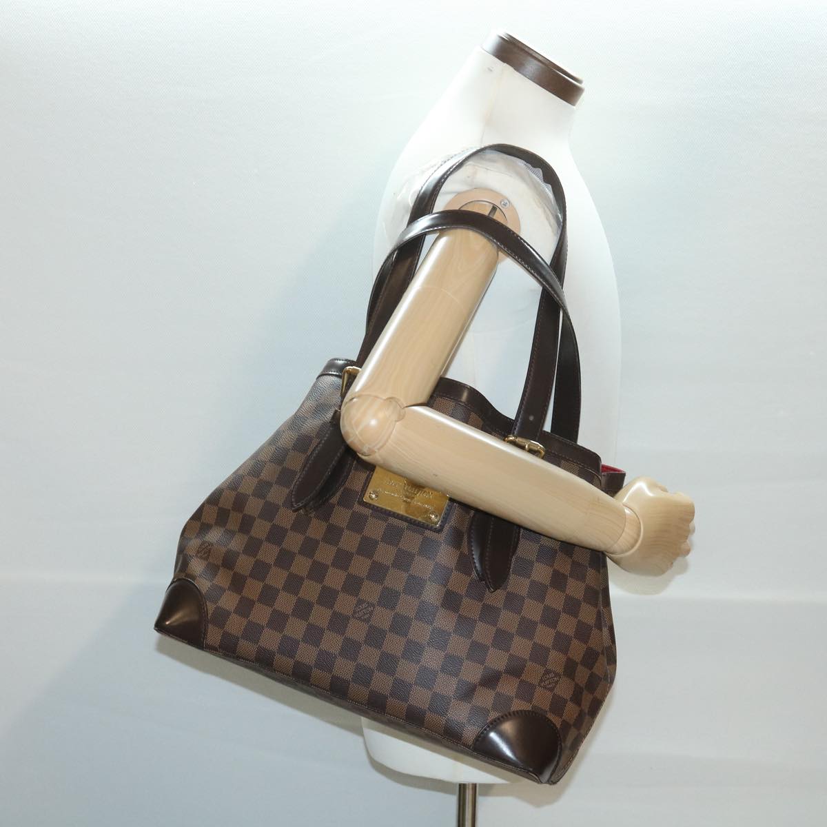 LOUIS VUITTON Damier Ebene Hampstead MM Tote Bag N51204 LV Auth 37825