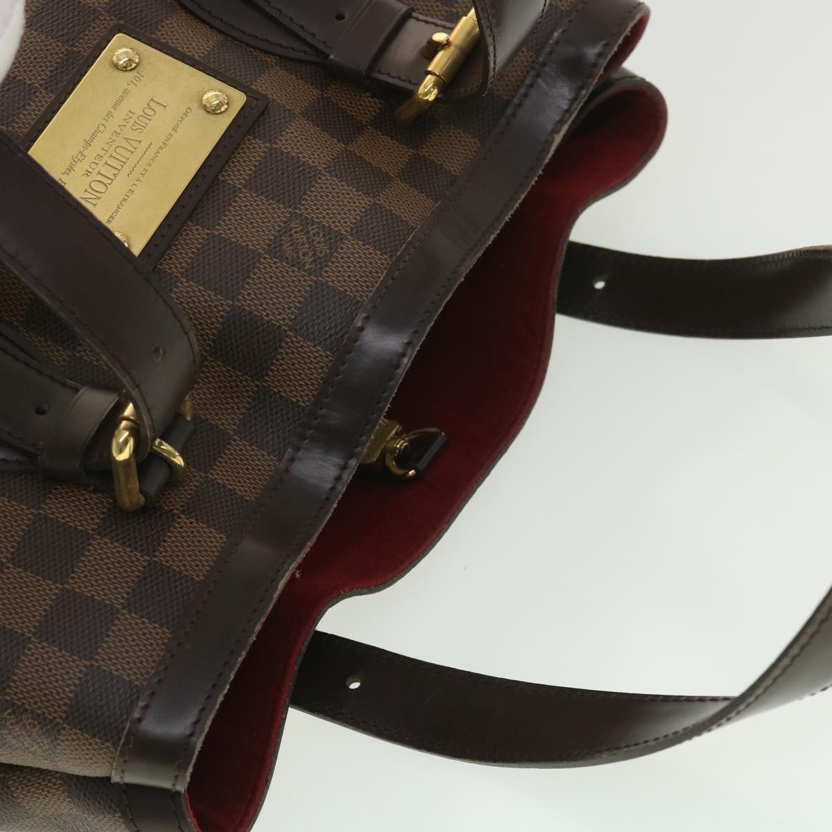 LOUIS VUITTON Damier Ebene Hampstead MM Tote Bag N51204 LV Auth 37825