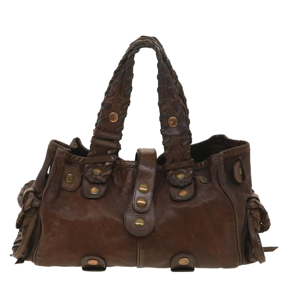 Chloe Hand Bag Leather Brown SA59-01-06--54 Auth 37835