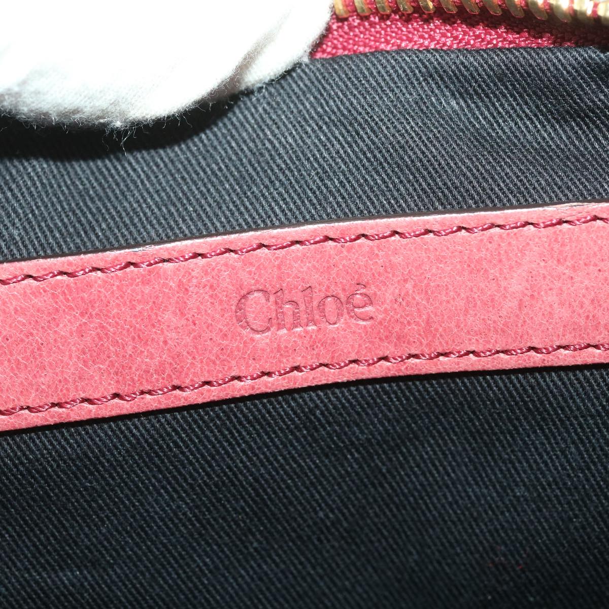 Chloe Hand Bag Leather 2way Pink 03-11-50 Auth 37841