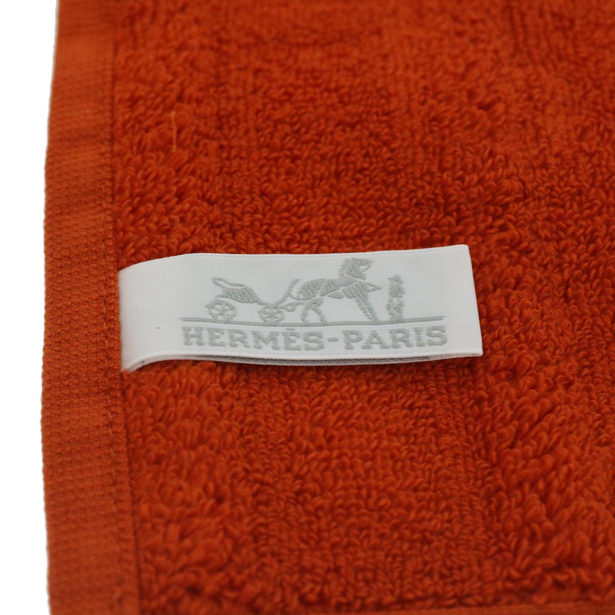HERMES Towel cotton 2 pieces set Orange Auth 37844