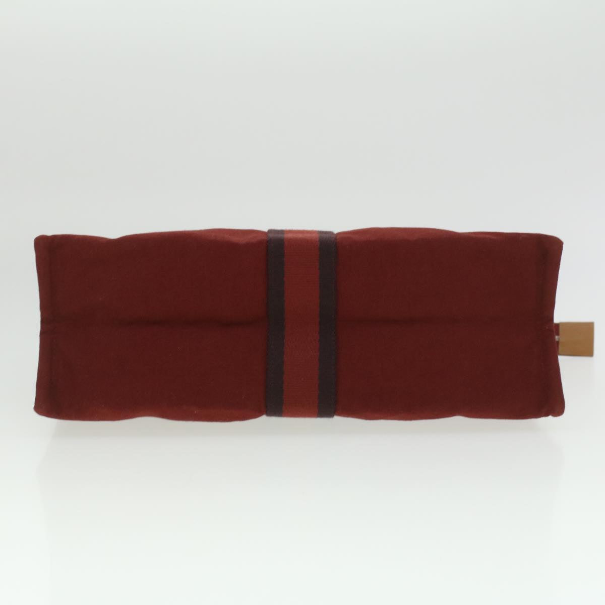 HERMES Fourre Tout Clutch Bag Canvas Red Navy Auth 37863