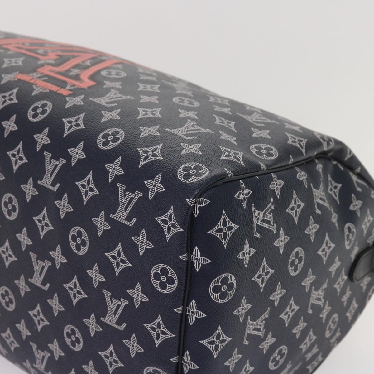 LOUIS VUITTON Monogram Ink Keepall Bandouliere 50 Bag Navy M43684 LV Auth 37879A