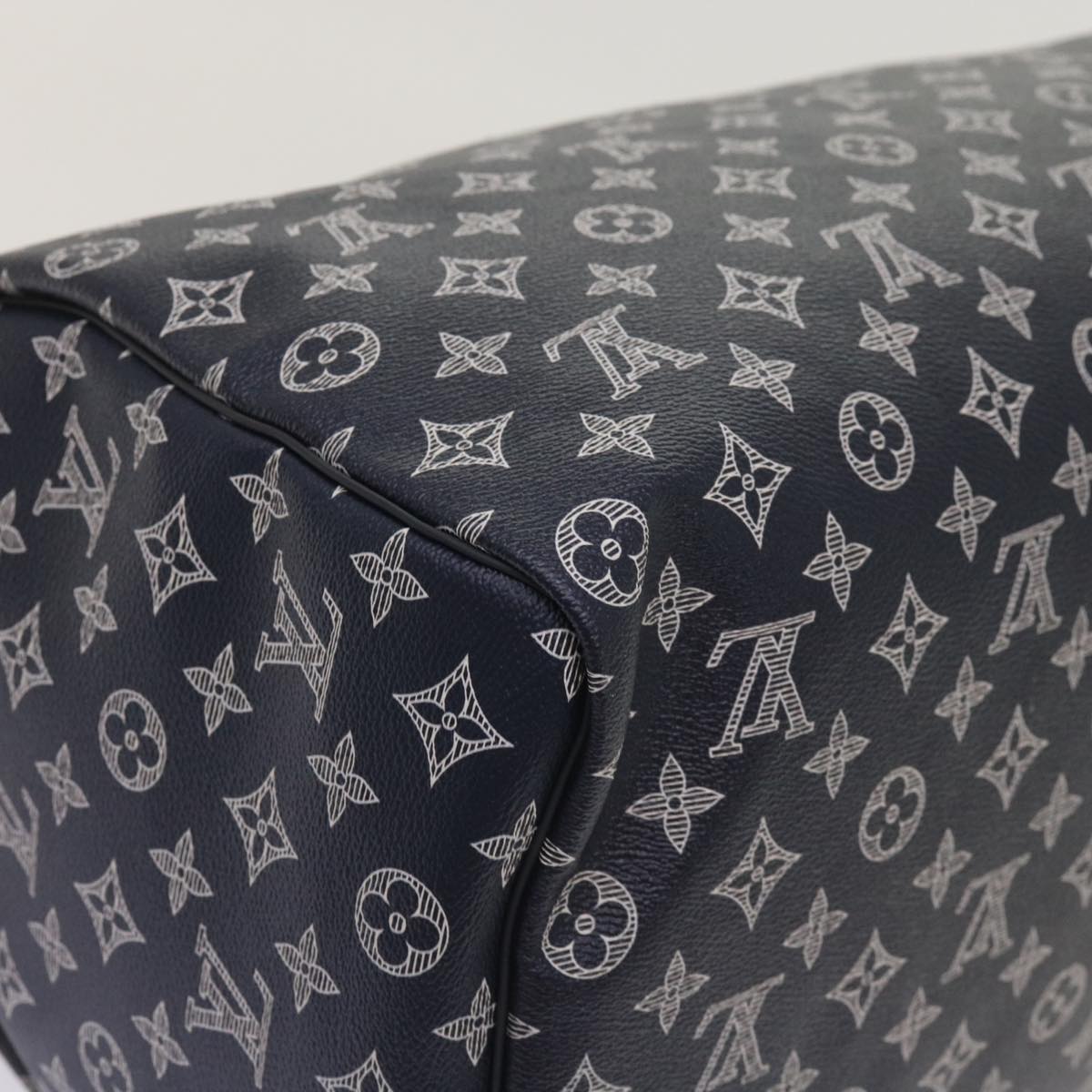 LOUIS VUITTON Monogram Ink Keepall Bandouliere 50 Bag Navy M43684 LV Auth 37879A