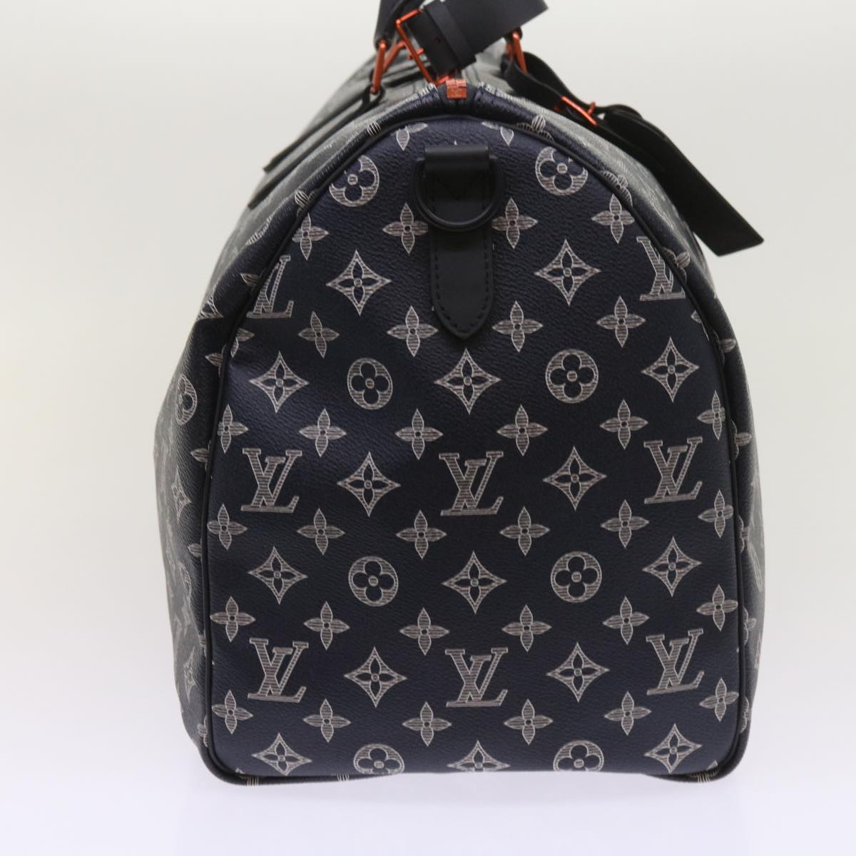 LOUIS VUITTON Monogram Ink Keepall Bandouliere 50 Bag Navy M43684 LV Auth 37879A