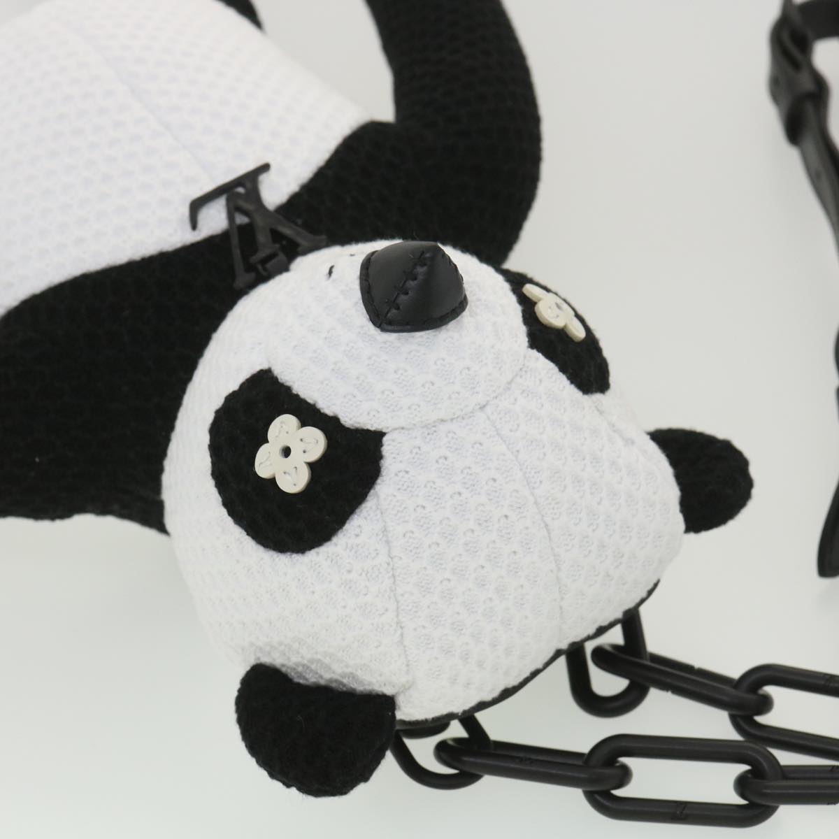 LOUIS VUITTON LV Friend Panda Bear Shoulder Bag cotton Black White M57414 37880A