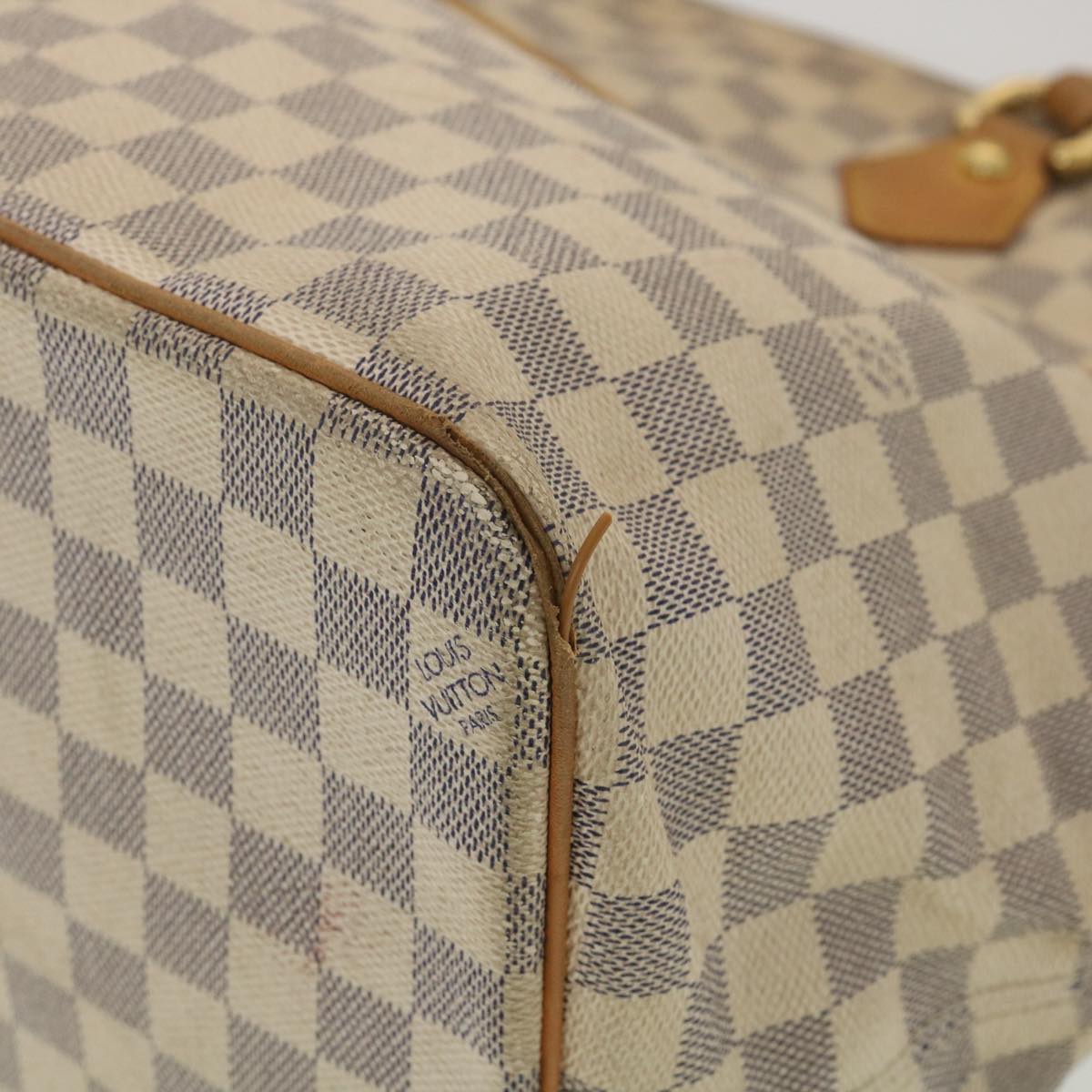 LOUIS VUITTON Damier Azur Saleya GM Tote Bag N51184 LV Auth 37885