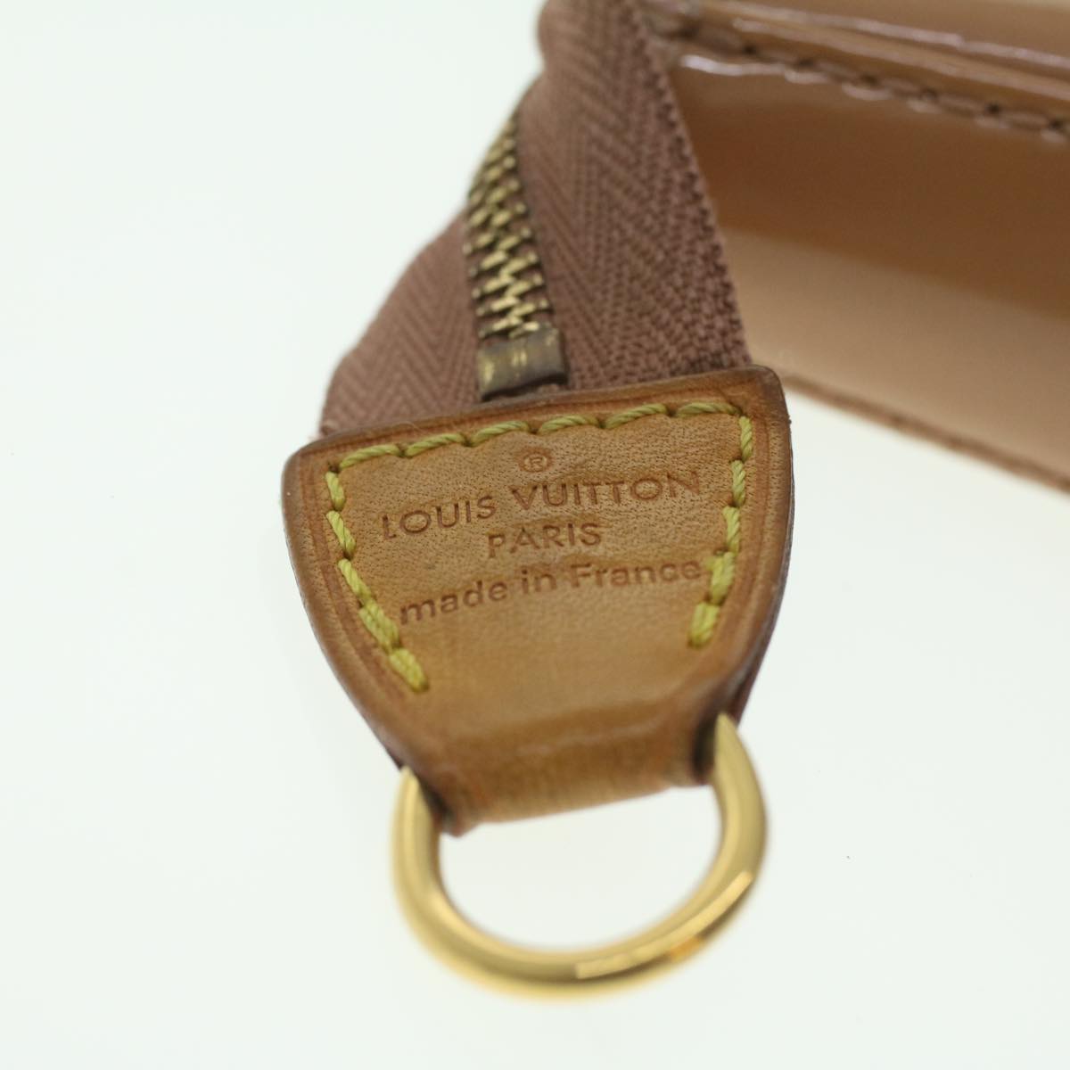 LOUIS VUITTON Vernis Pochette Accessoires Pouch Rose Velours M91575 Auth 37888