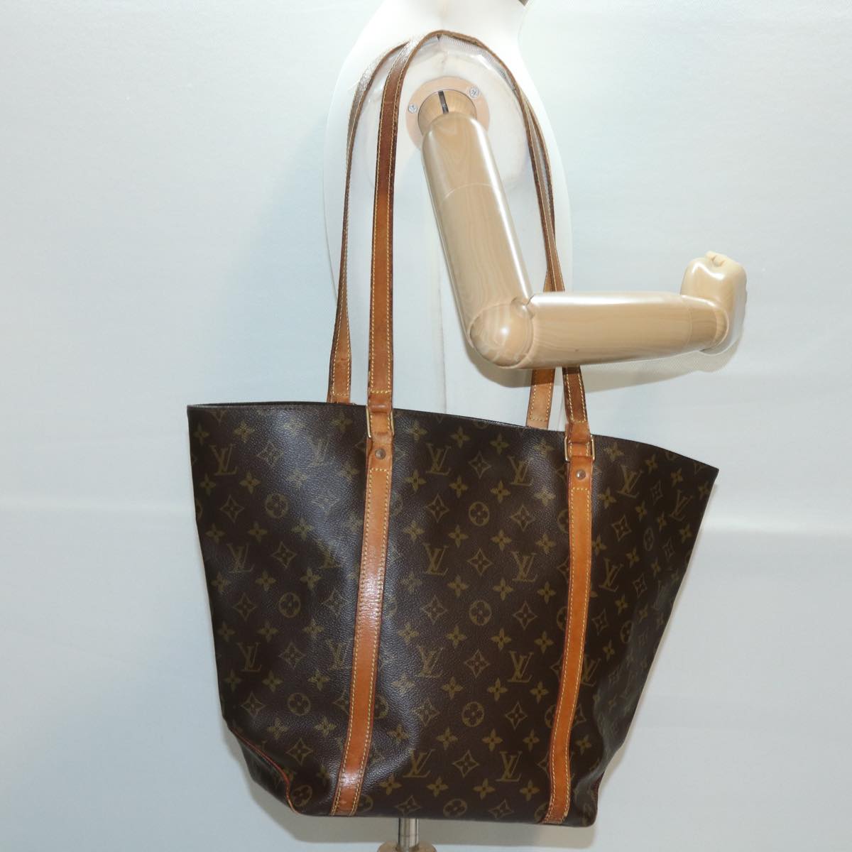 LOUIS VUITTON Monogram Sac Shopping Tote Bag M51108 LV Auth 37906