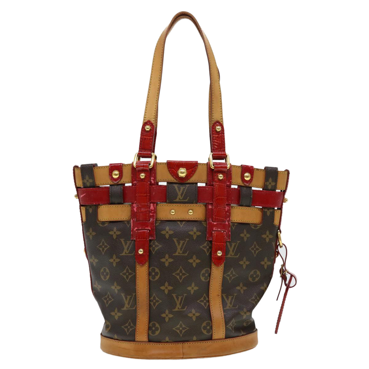 LOUIS VUITTON Monogram Neo Bucket Tote Bag Red M95613 LV Auth 37938 - 0