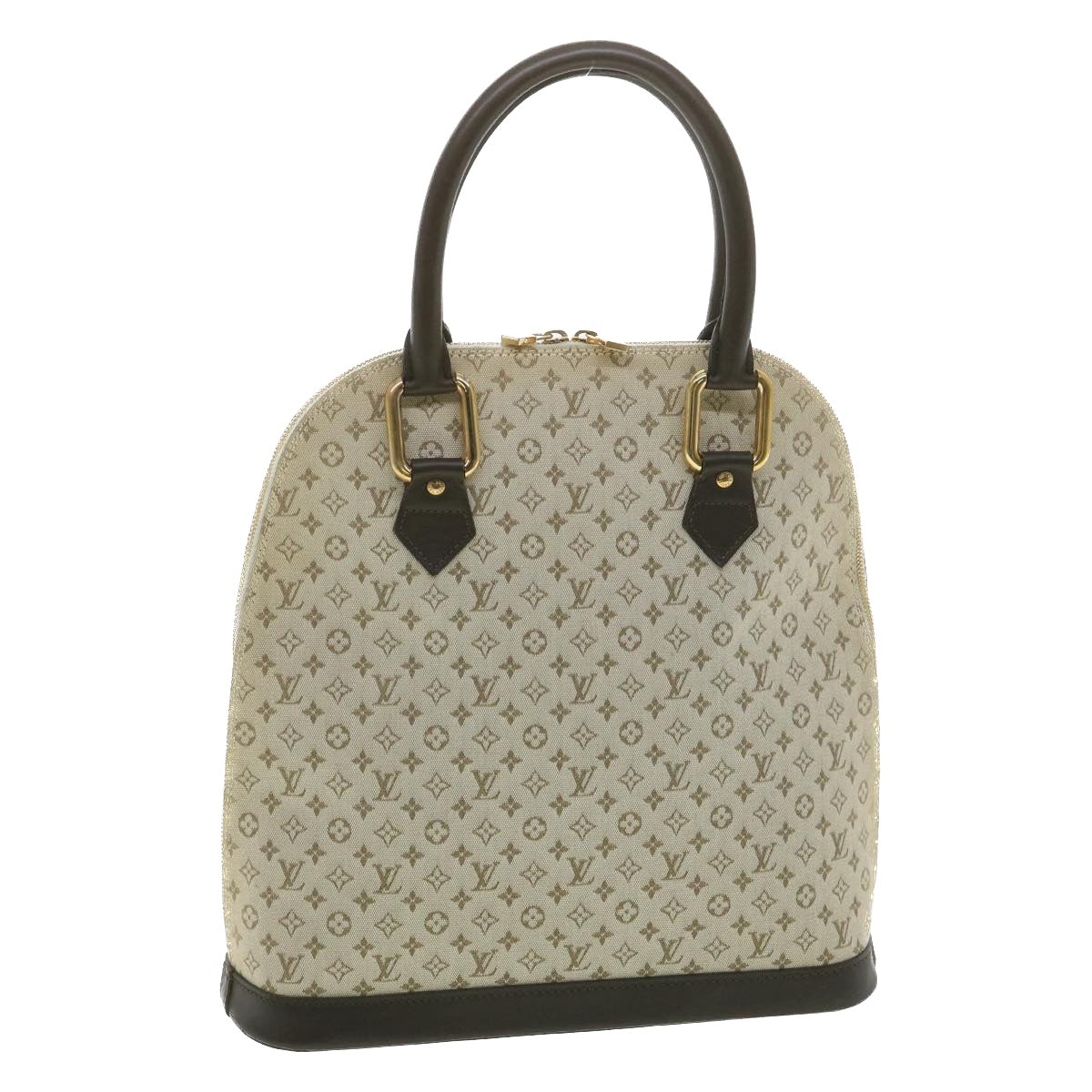 LOUIS VUITTON Monogram Mini Alma Haut Hand Bag Khaki M92203 LV Auth 37940