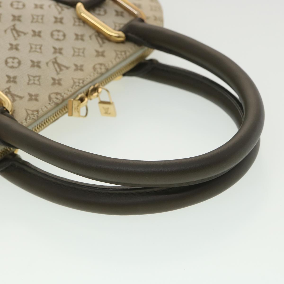 LOUIS VUITTON Monogram Mini Alma Haut Hand Bag Khaki M92203 LV Auth 37940