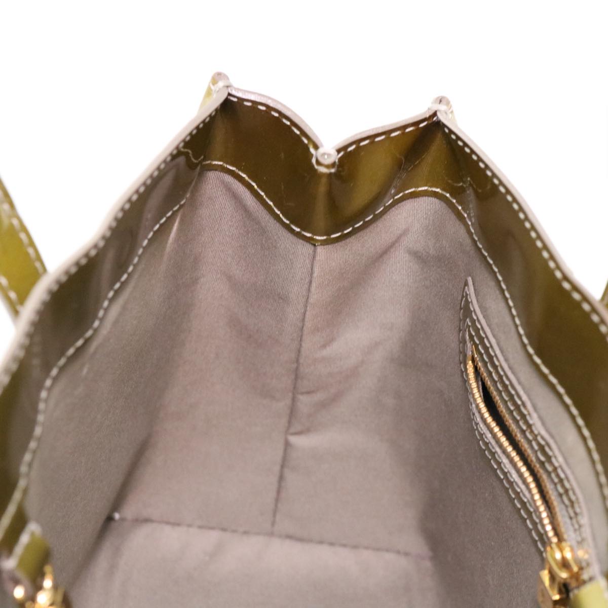 LOUIS VUITTON Vernis Wilshire PM Hand Bag Gris Art Deco M91627 LV Auth 37951