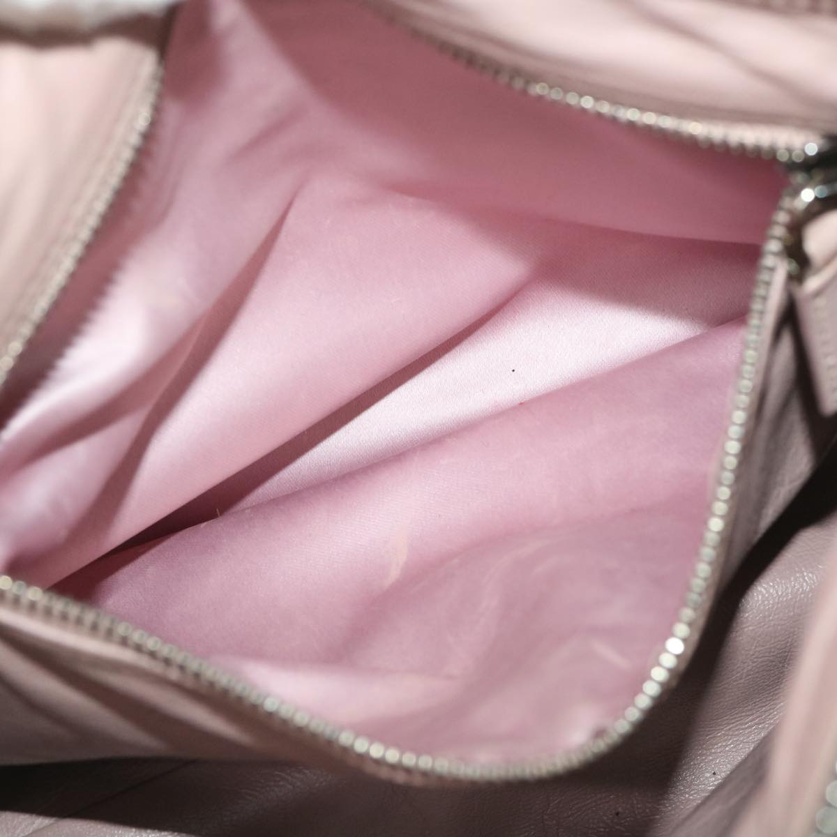 PRADA Shoulder Bag Leather Gray Auth 37956
