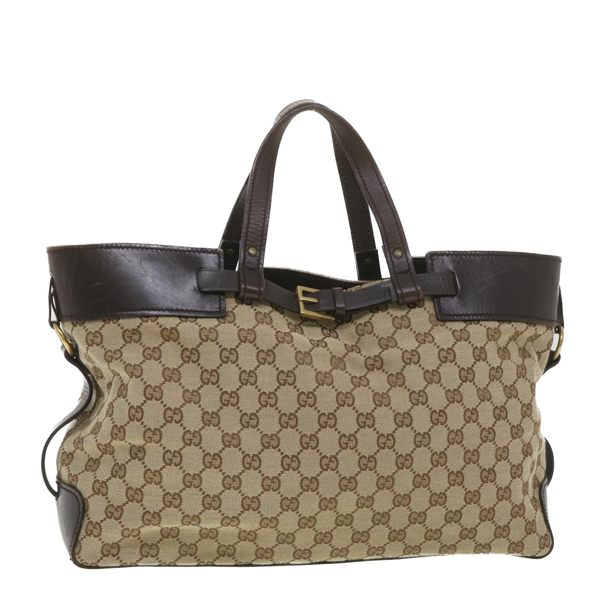 GUCCI GG Canvas Hand Bag Beige 106251 Auth 37968