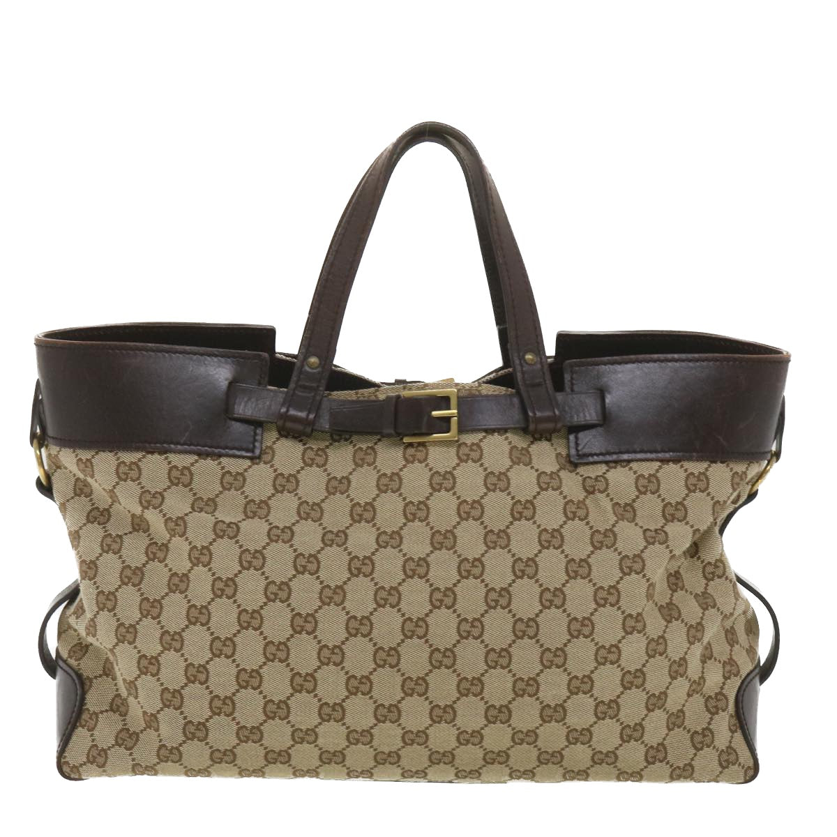 GUCCI GG Canvas Hand Bag Beige 106251 Auth 37968