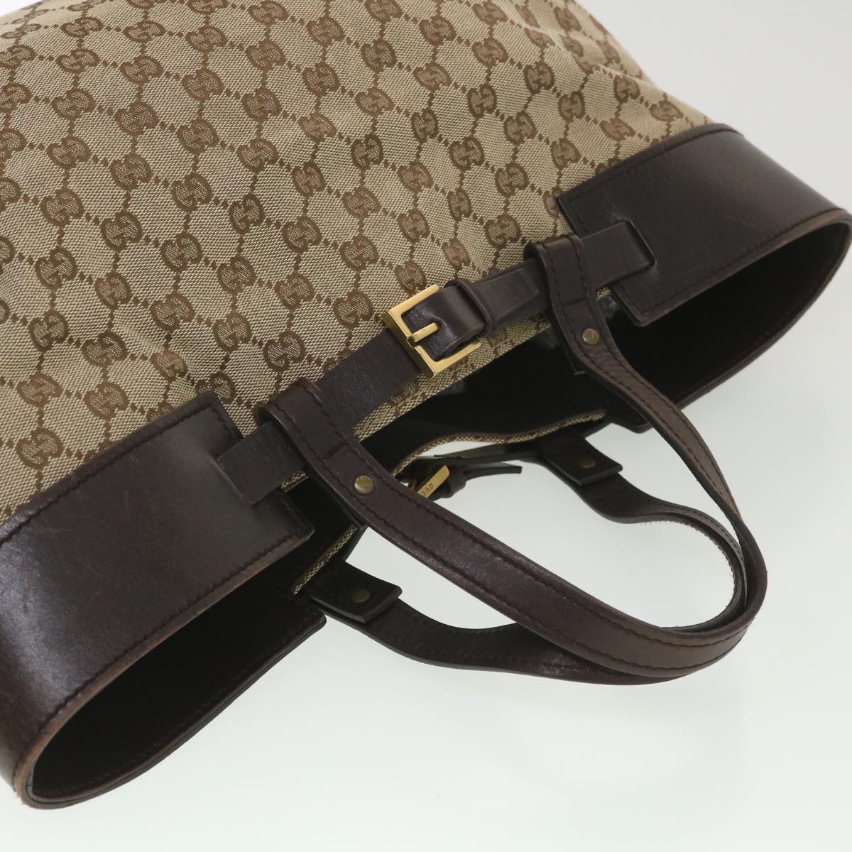 GUCCI GG Canvas Hand Bag Beige 106251 Auth 37968