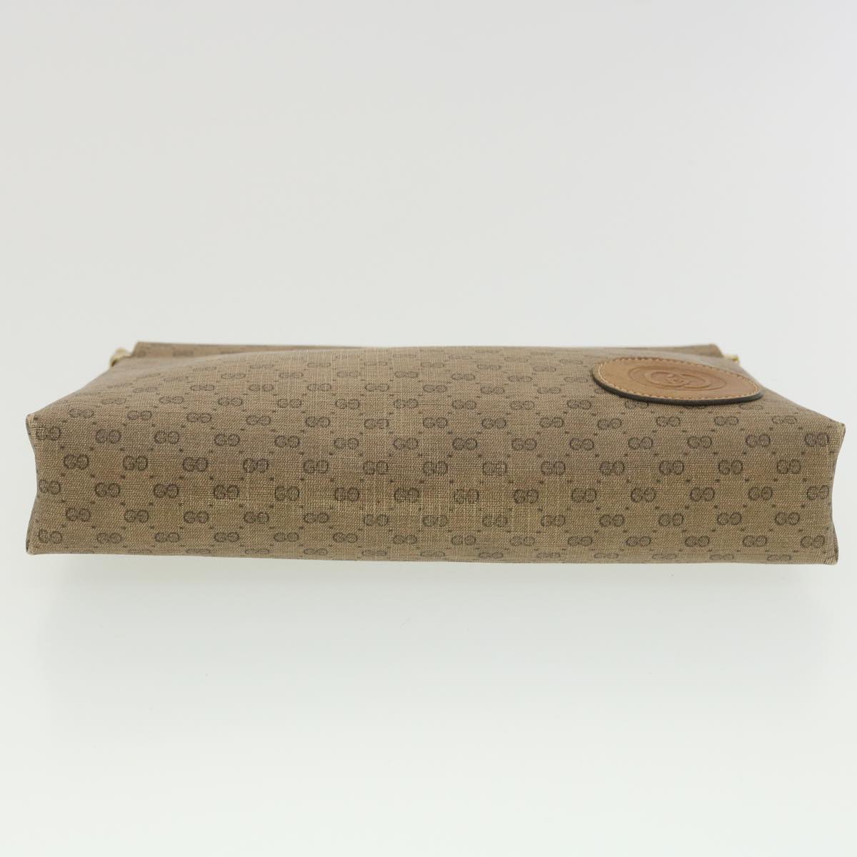 GUCCI Micro GG Canvas Clutch Bag PVC Leather Beige 67-039-5229 Auth 37974