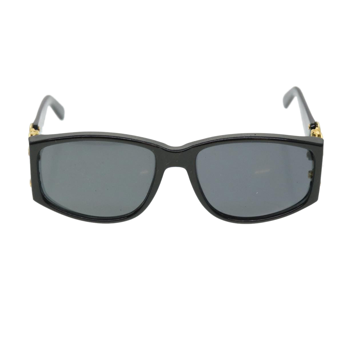 CHANEL Sunglasses Black CC Auth 37979