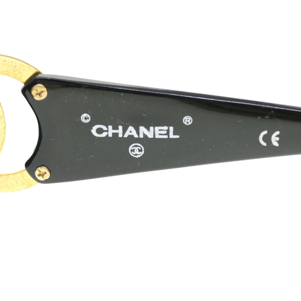 CHANEL Sunglasses Black CC Auth 37979