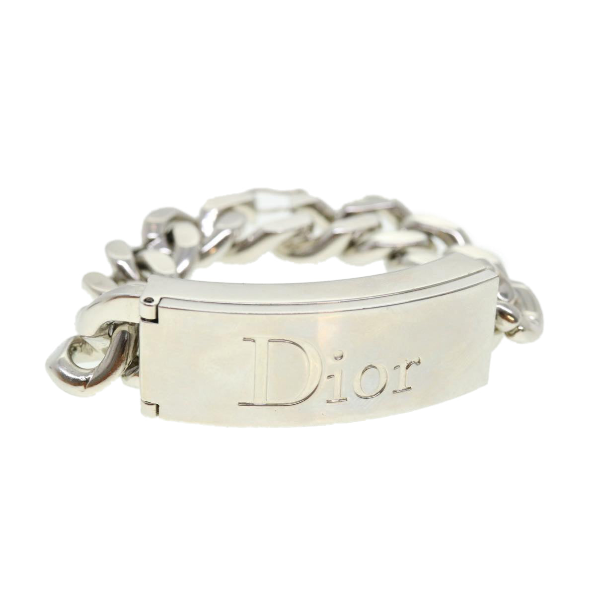 Christian Dior Couture Gourmette Lipgloss Bracelet Ltd Edition Silver Auth 37984