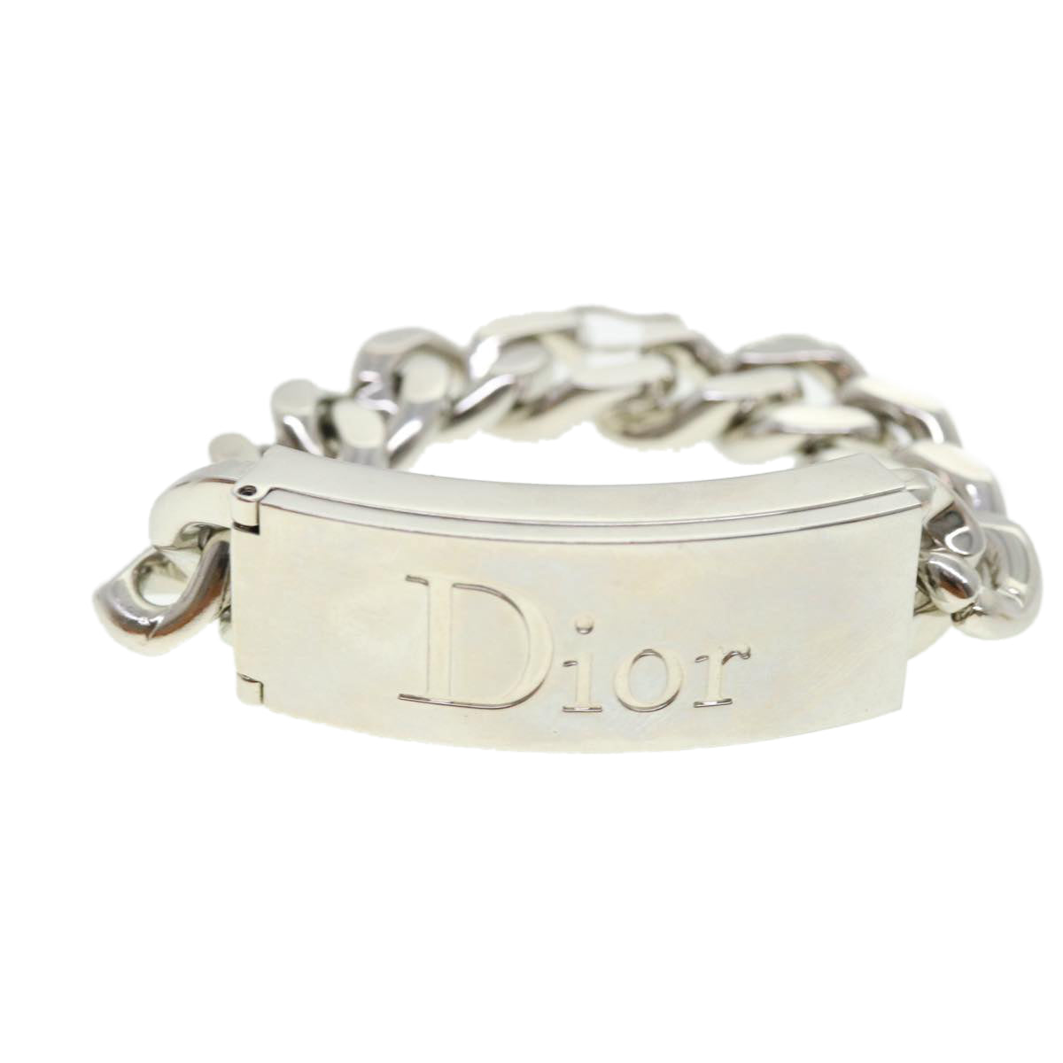 Christian Dior Couture Gourmette Lipgloss Bracelet Ltd Edition Silver Auth 37984