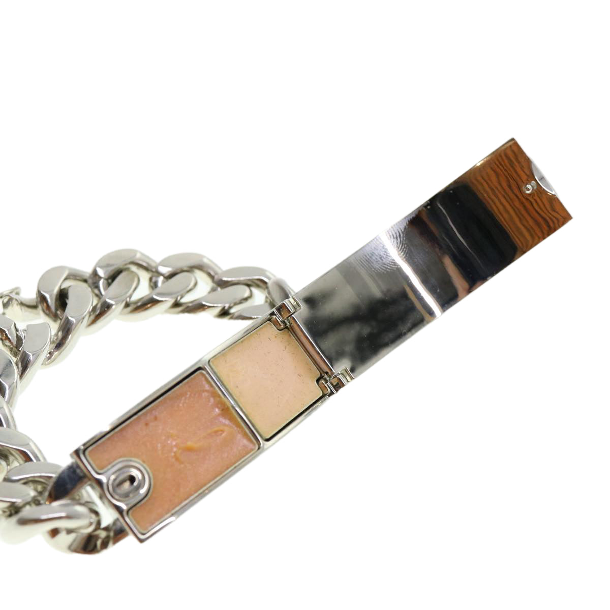 Christian Dior Couture Gourmette Lipgloss Bracelet Ltd Edition Silver Auth 37984