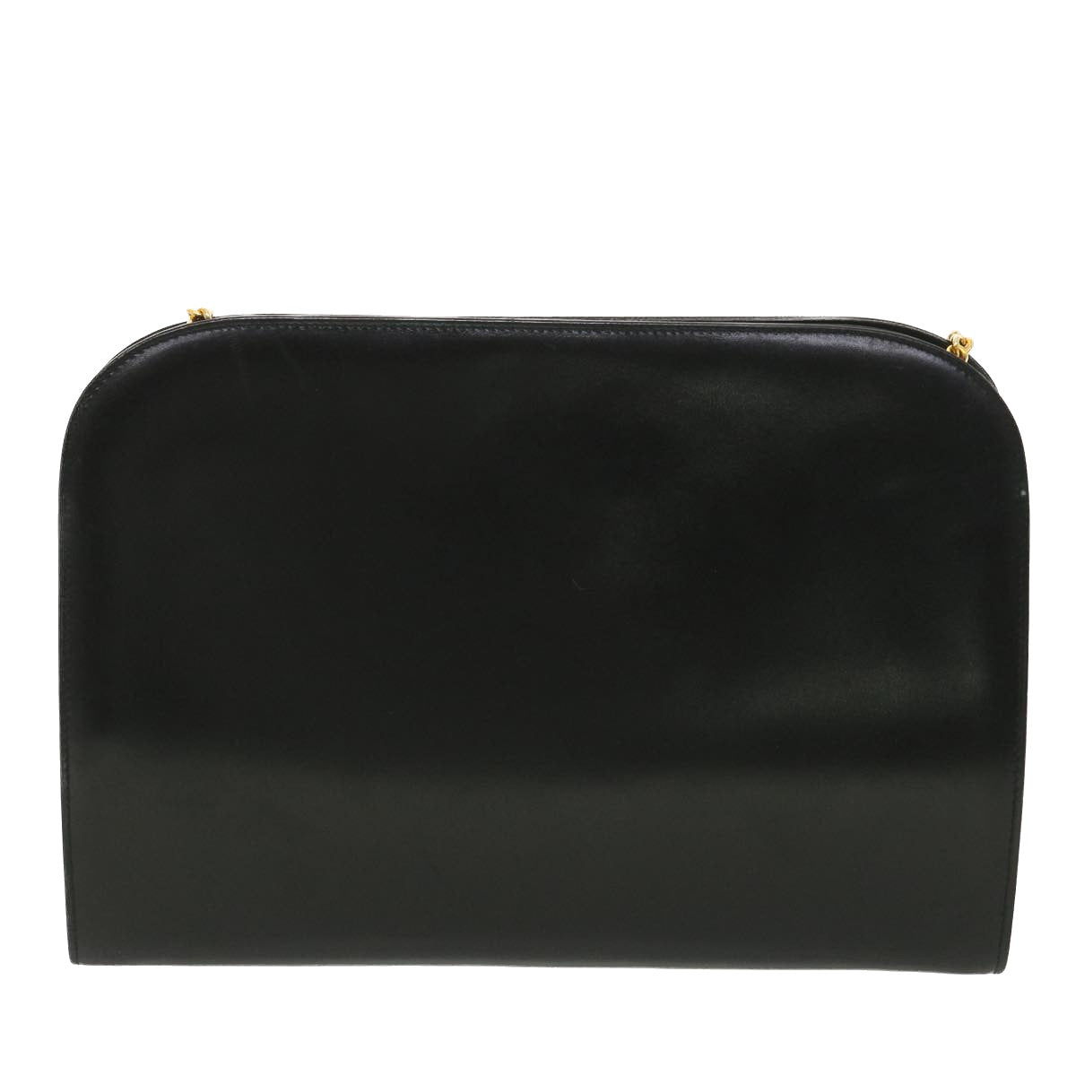 Salvatore Ferragamo Chain Shoulder Bag Leather Black P21-0587 Auth 37989 - 0