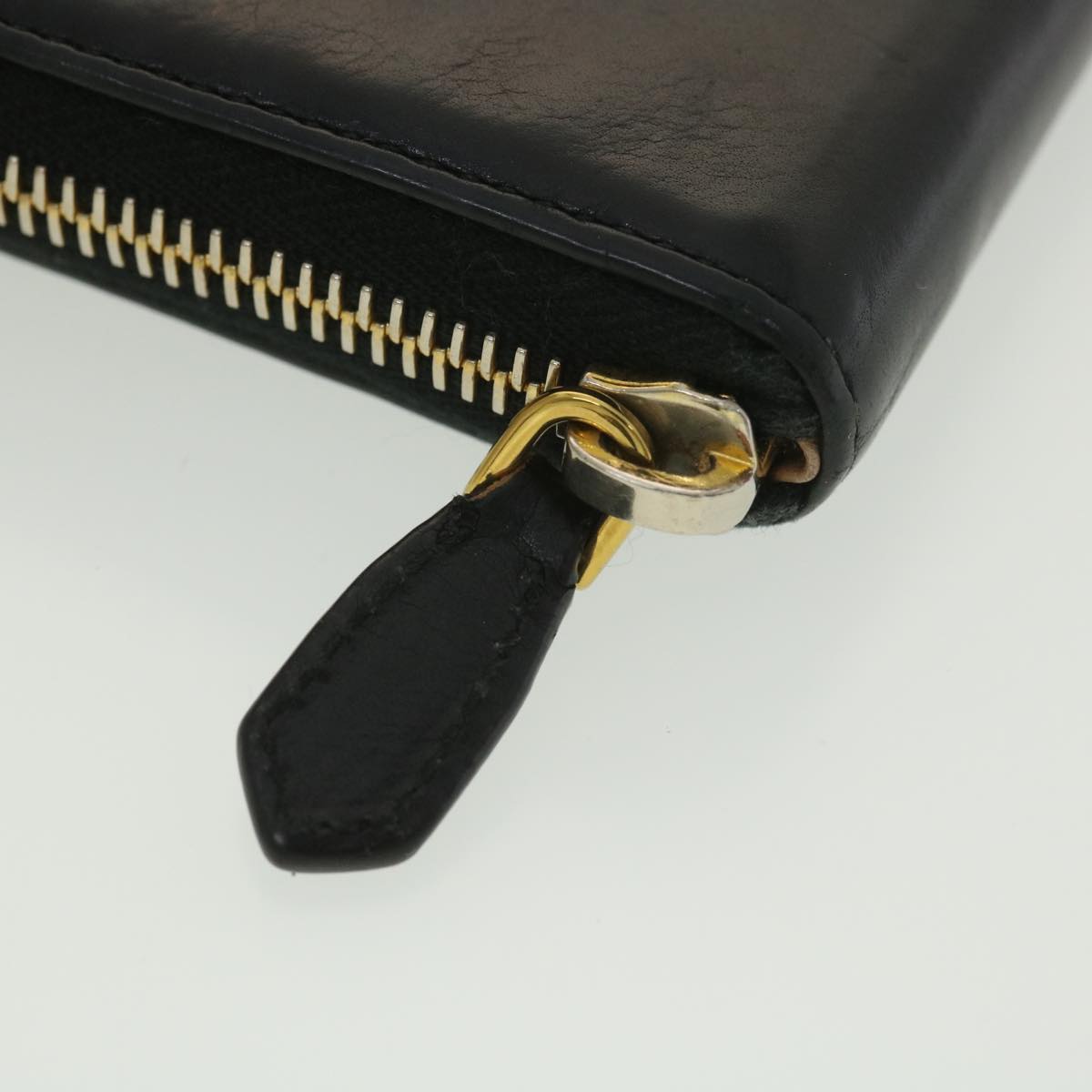 PRADA Long Wallet Leather Black Auth 37991