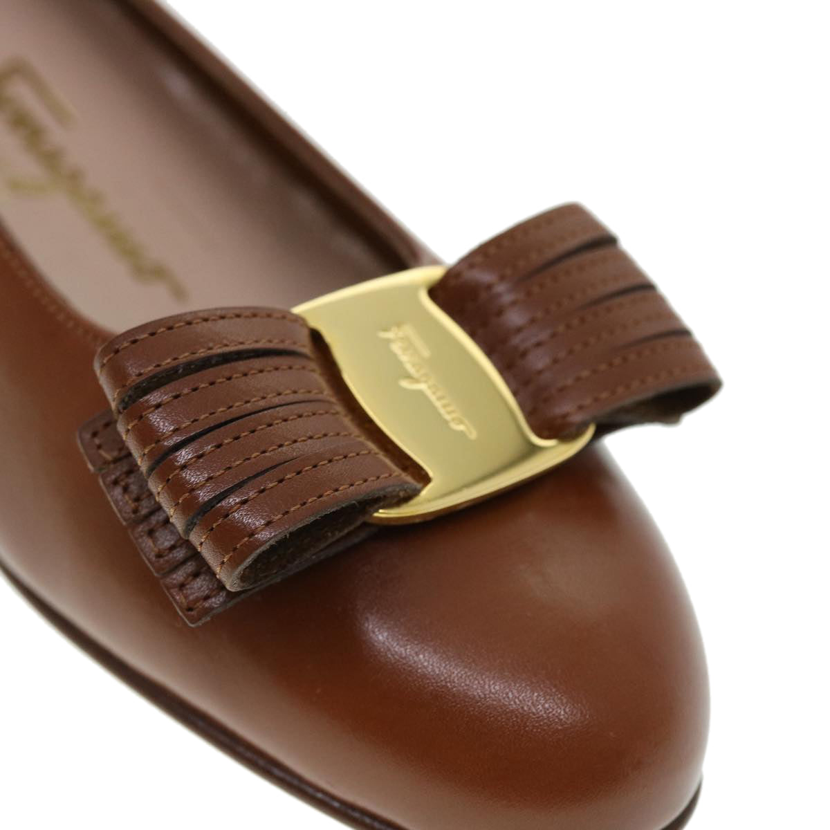 Salvatore Ferragamo shoes Leather Brown Auth 37994