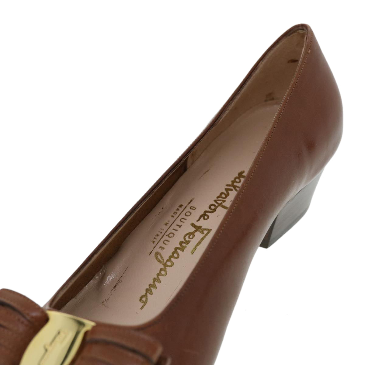 Salvatore Ferragamo shoes Leather Brown Auth 37994