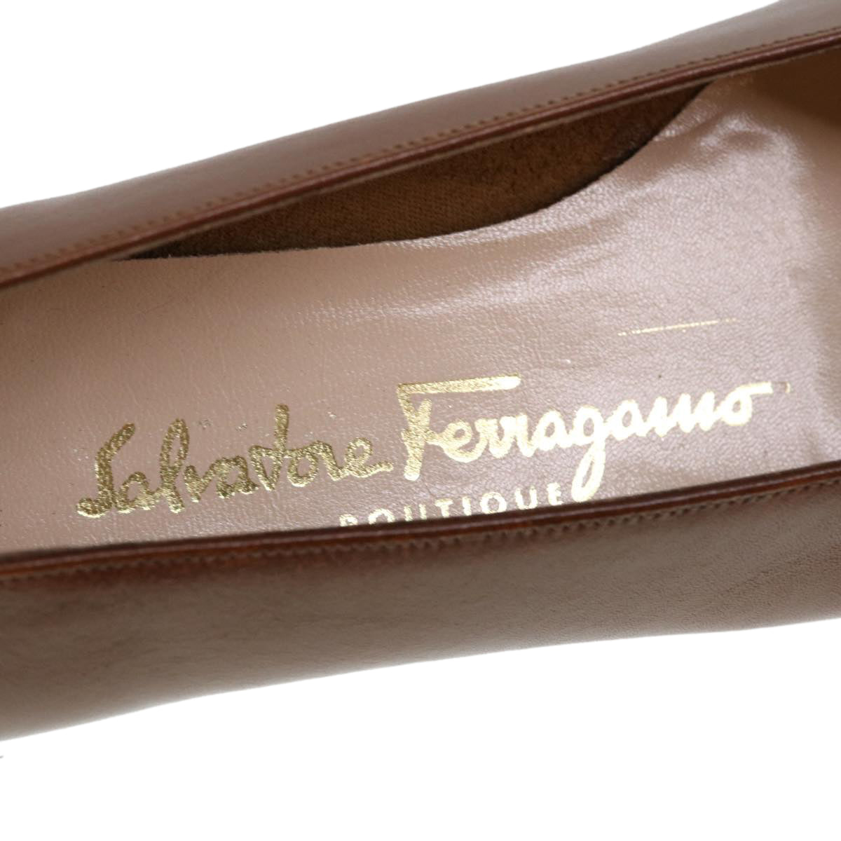 Salvatore Ferragamo shoes Leather Brown Auth 37994