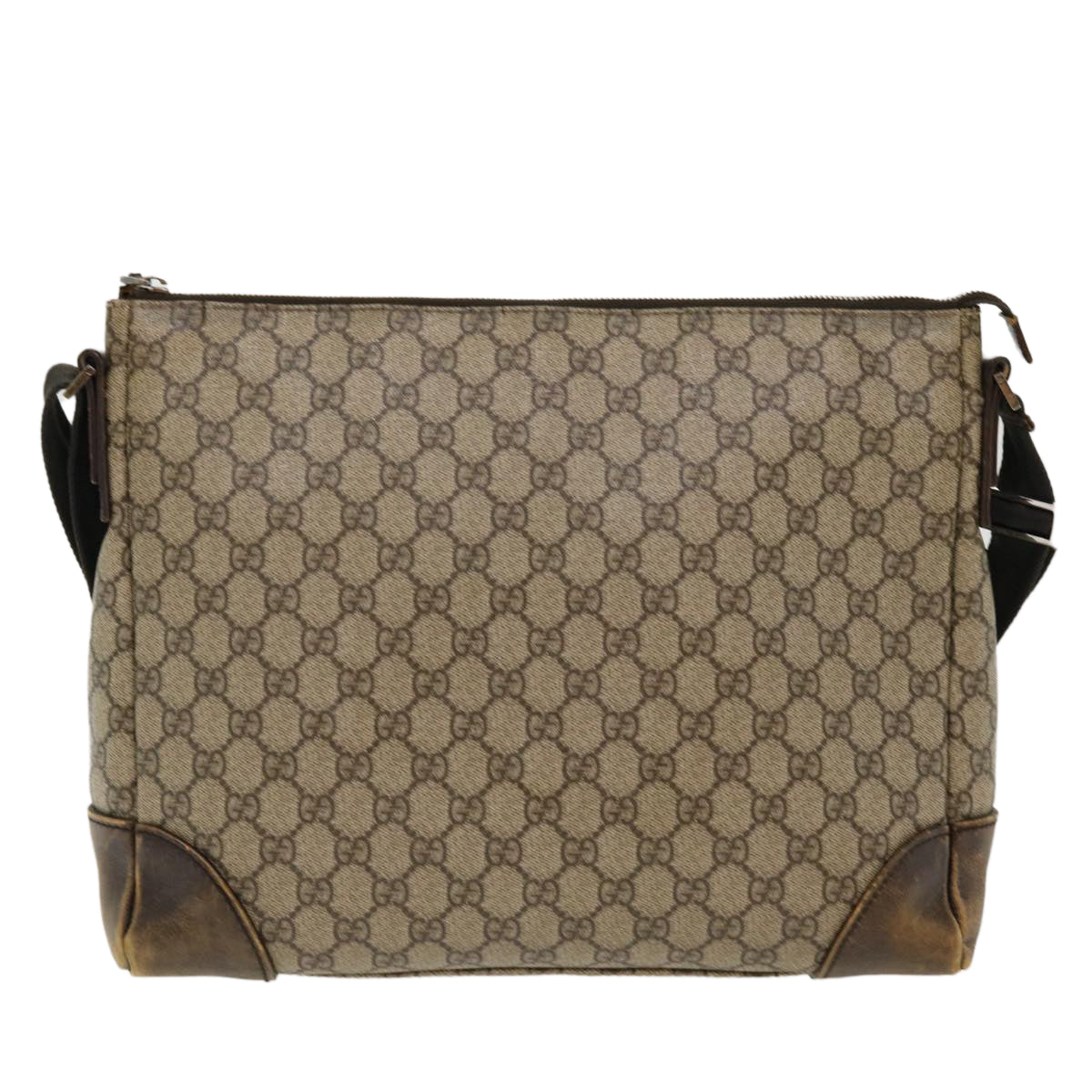 GUCCI GG Canvas Shoulder Bag PVC Leather Beige 110054 Auth 38039 - 0