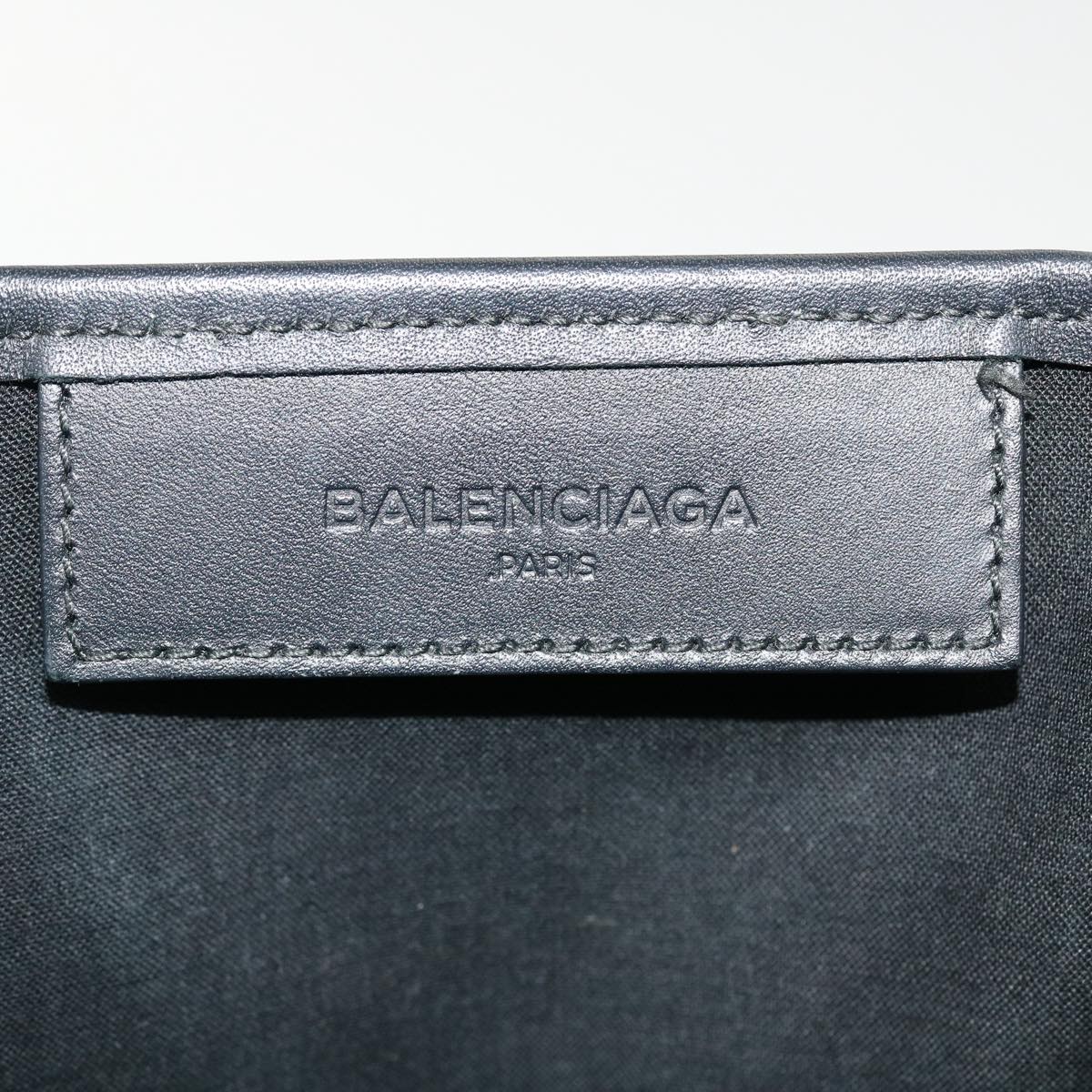 BALENCIAGA CabasXS Hand Bag Canvas 2way Black Blue Auth 38049