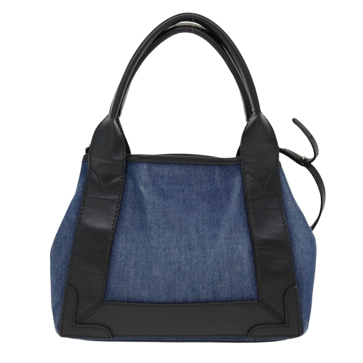 BALENCIAGA CabasXS Hand Bag Canvas 2way Black Blue Auth 38049 - 0