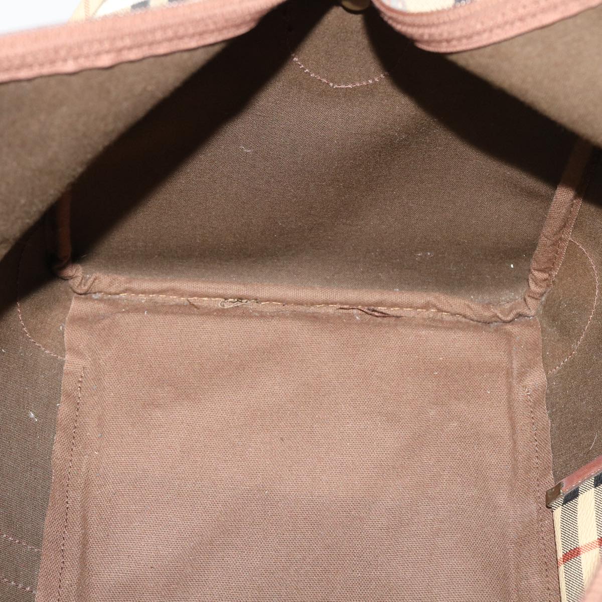 Burberrys Nova Check Boston Bag PVC Leather 2way Beige Auth 38060