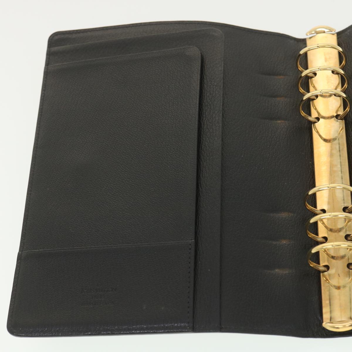 LOUIS VUITTON Nomad Agenda GM Day Planner Cover Black R20477 LV Auth 38087