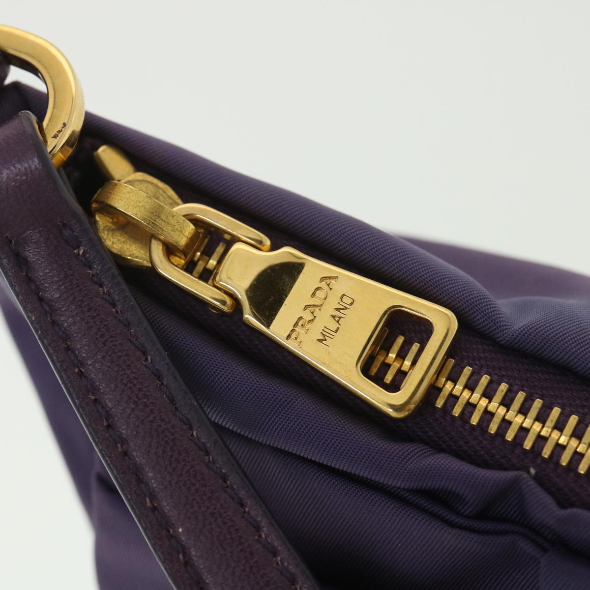 PRADA Accessory Pouch Nylon Purple Auth 38100