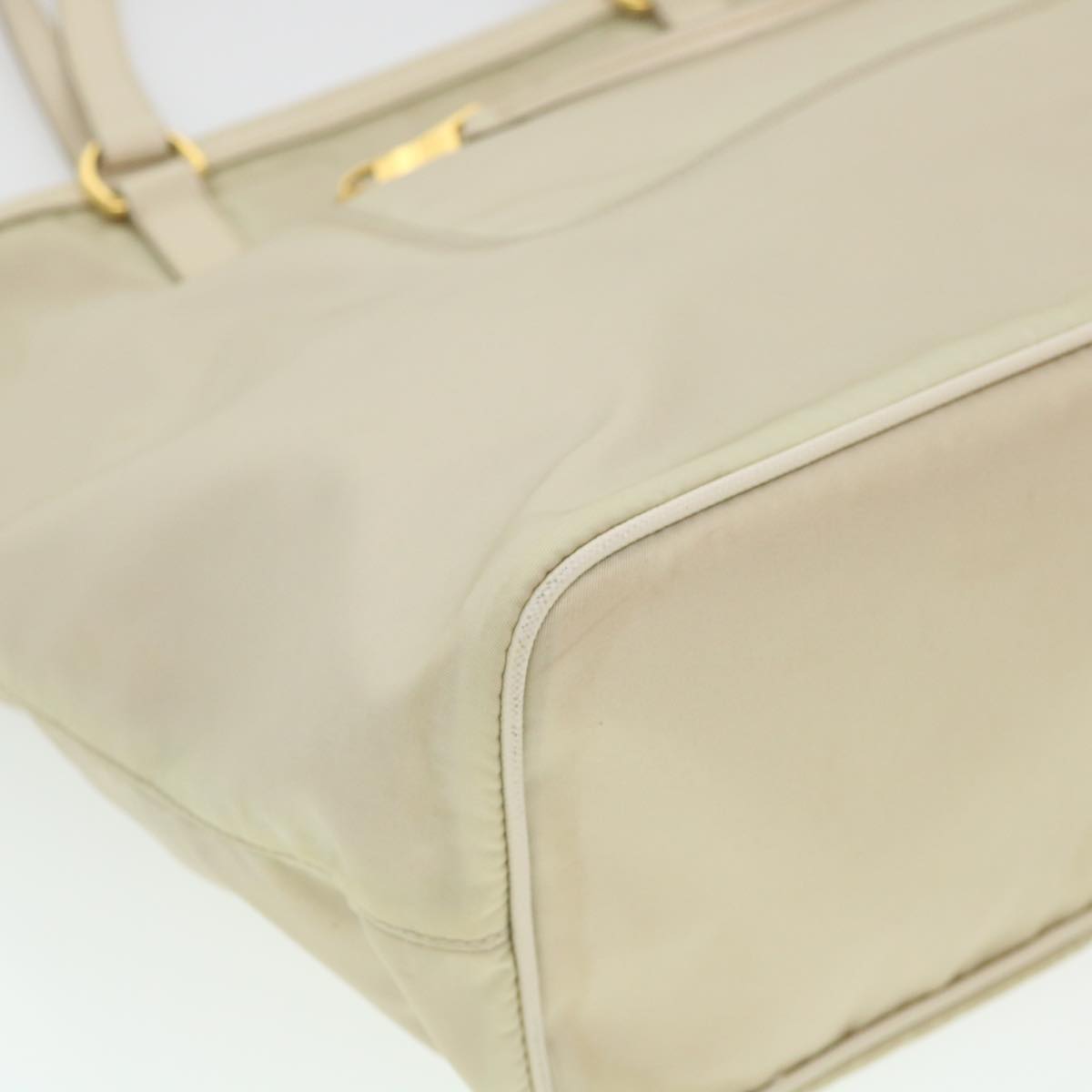 PRADA Shoulder Bag Nylon 2way Beige Auth 38107